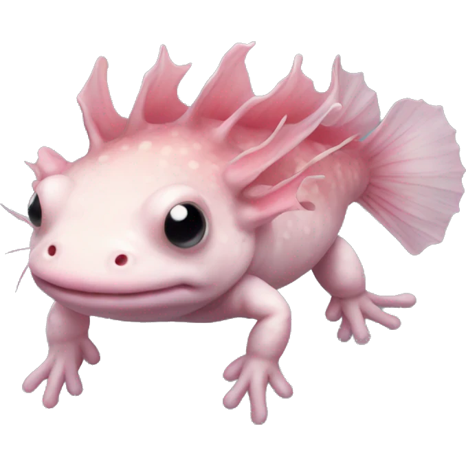 realistic axolotl full body emoji