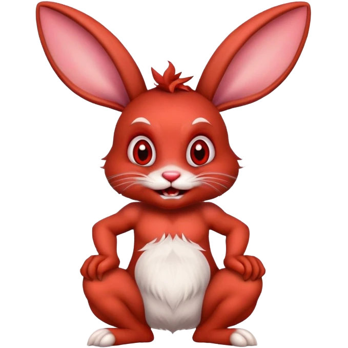 Easter bunny imp with horns for rabbit ears emoji