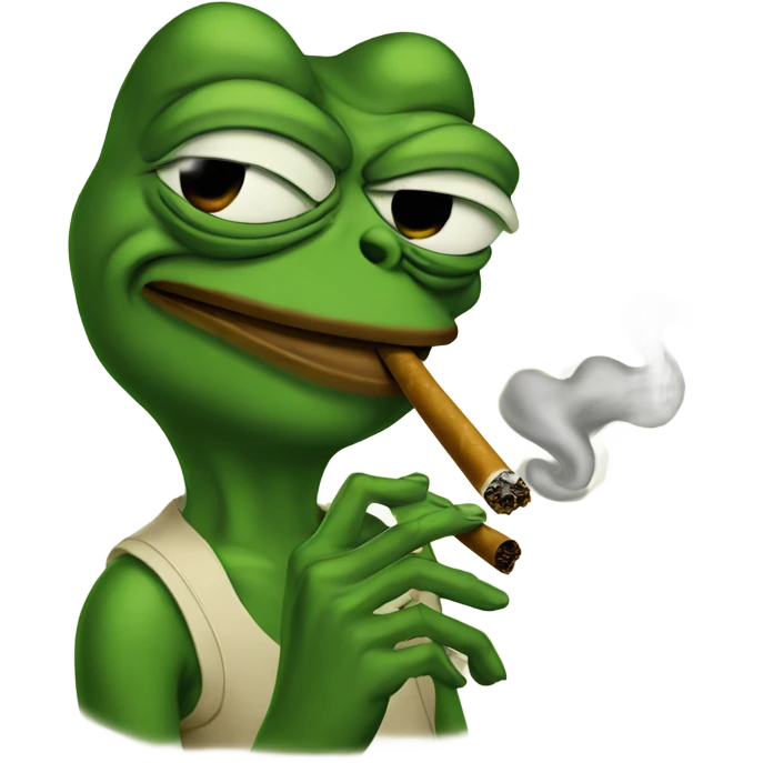 Pepe smoking a joint emoji