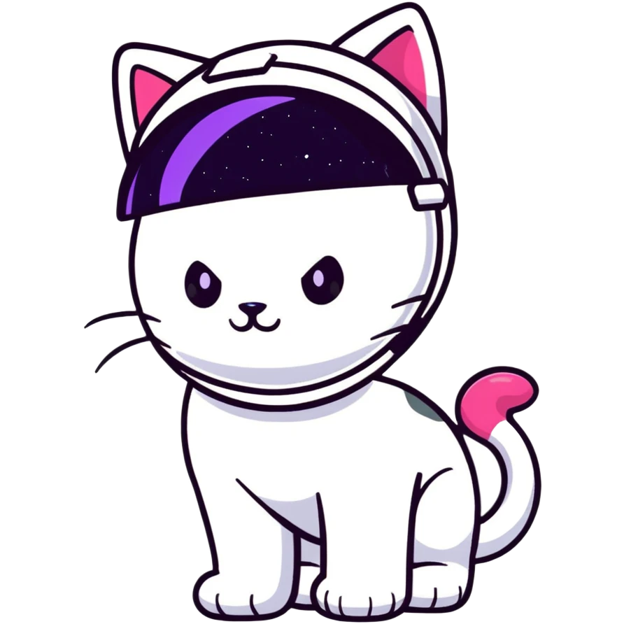 space cat with futuristic visor emoji