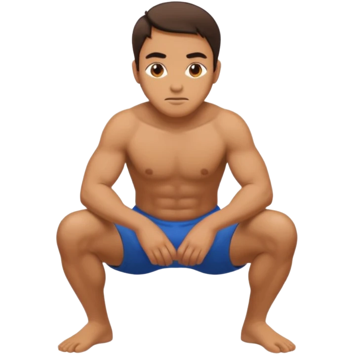 Make a guy facing forward squatting emoji