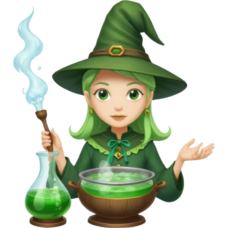 green witch cooking potion emoji