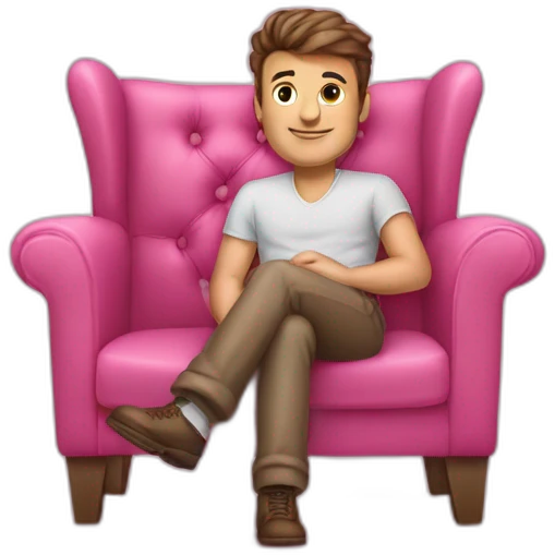 Robert Scott Wilson Scott sitting on pink chair emoji