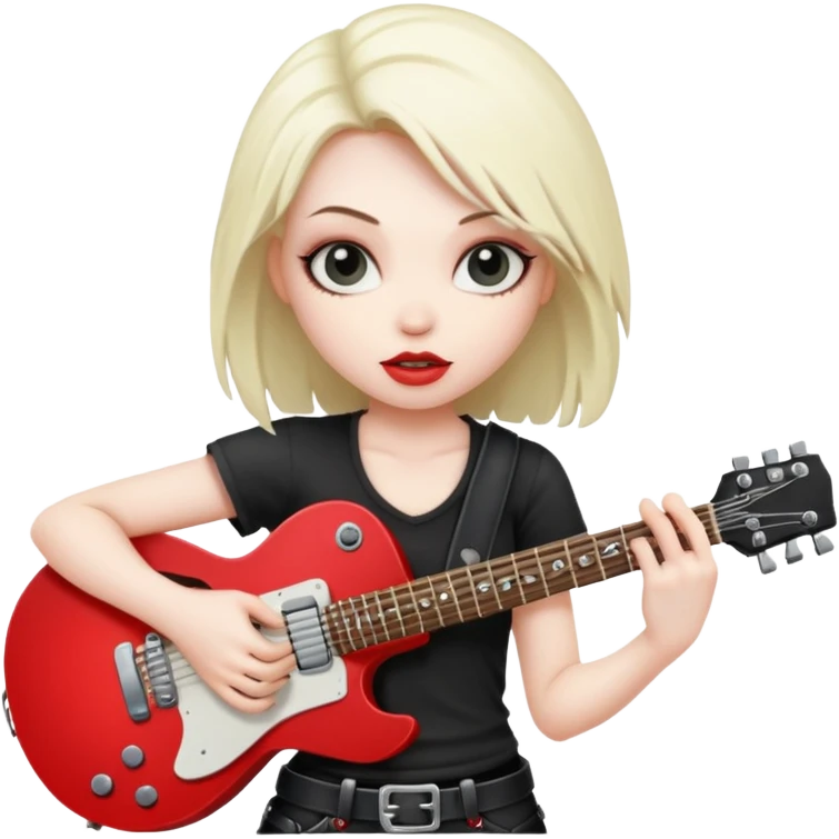 A rocker chick holding a large blank sign emoji