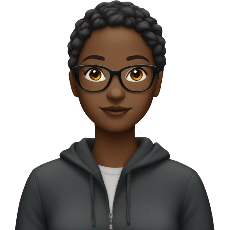black girl with glasses emoji