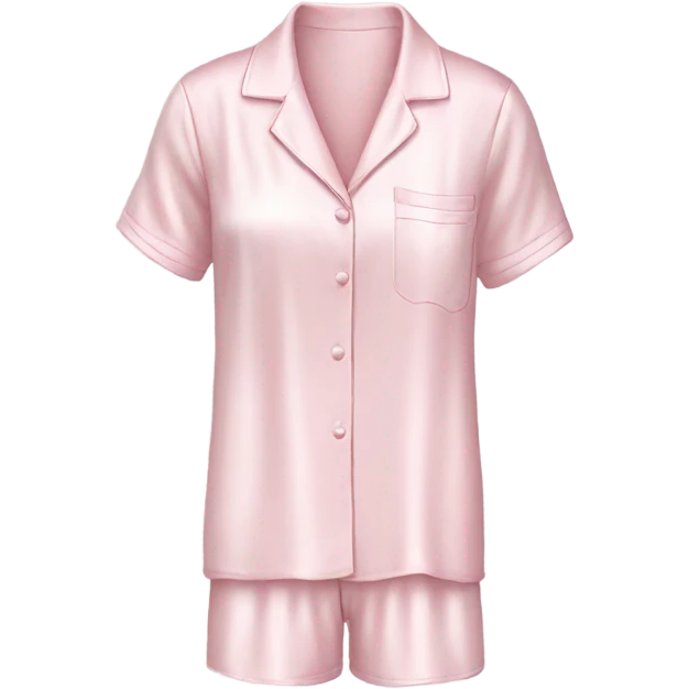 Silk light pink short sleeves pyjamas  emoji