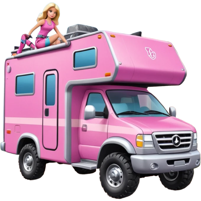 Barbies off-roading rock-climbing dream Winnebago  emoji
