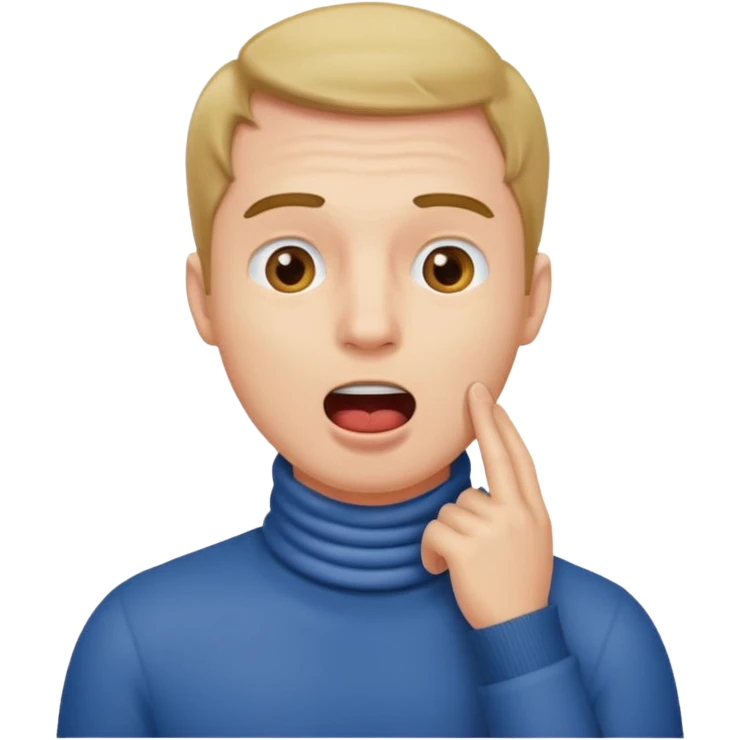 Guy holding neck with mouth open emoji