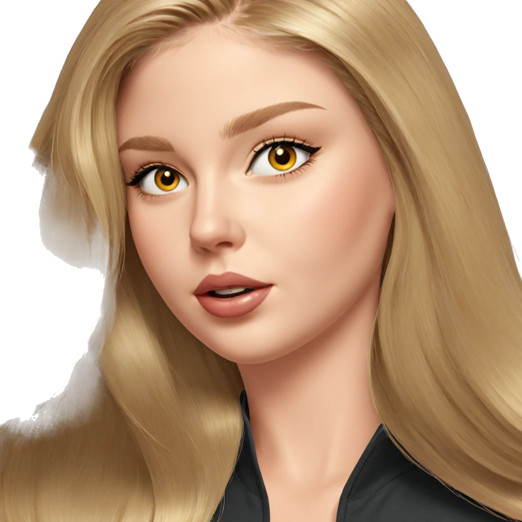 blonde girl portrait looking viewer emoji