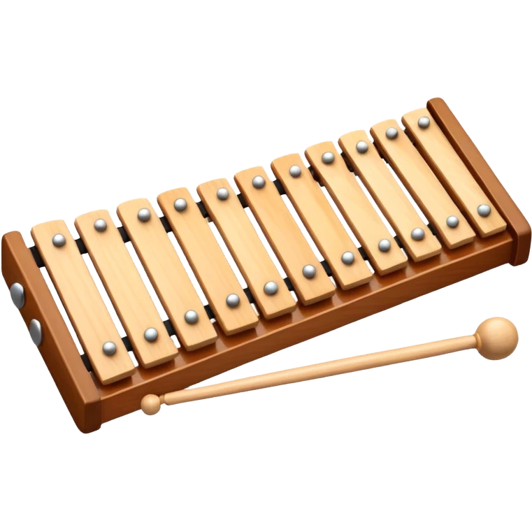 wooden xylophone top view with light wooden bars emoji