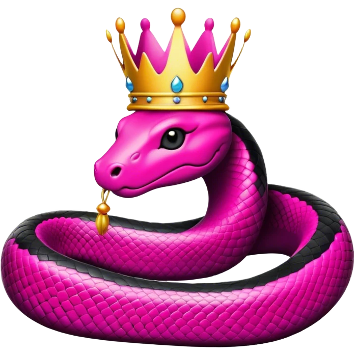 hot pink and black snake with queen’s crown emoji