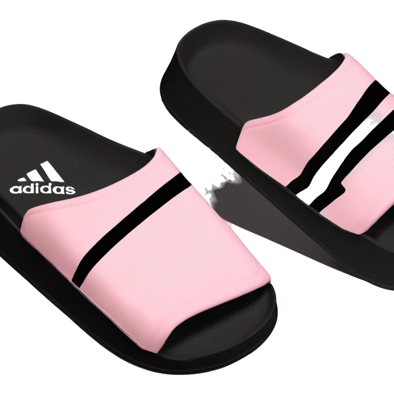 adidas adilettes sandals comfort pink cloud and black emoji