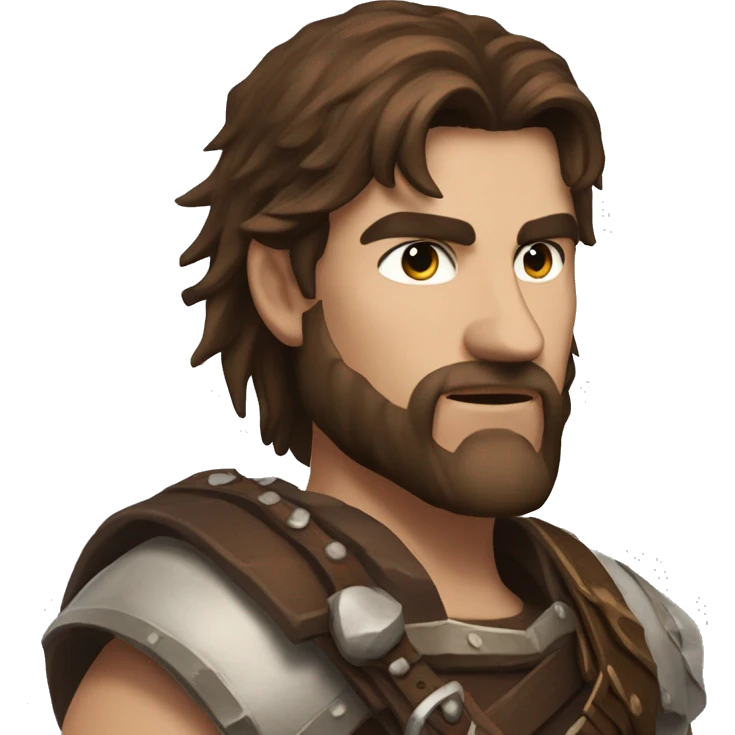 Baldurs gate 3 male warrior brown hair sw emoji