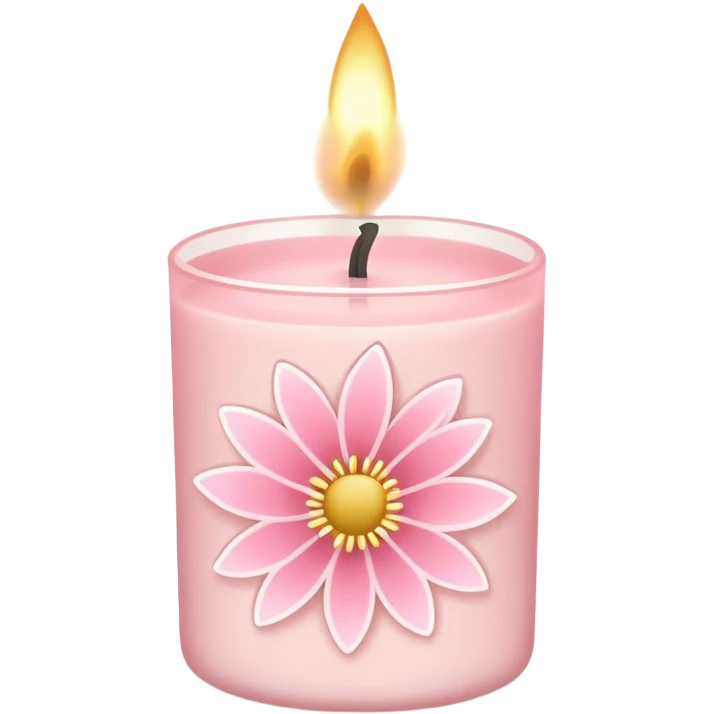 Light pink bath and body works floral line art candle emoji