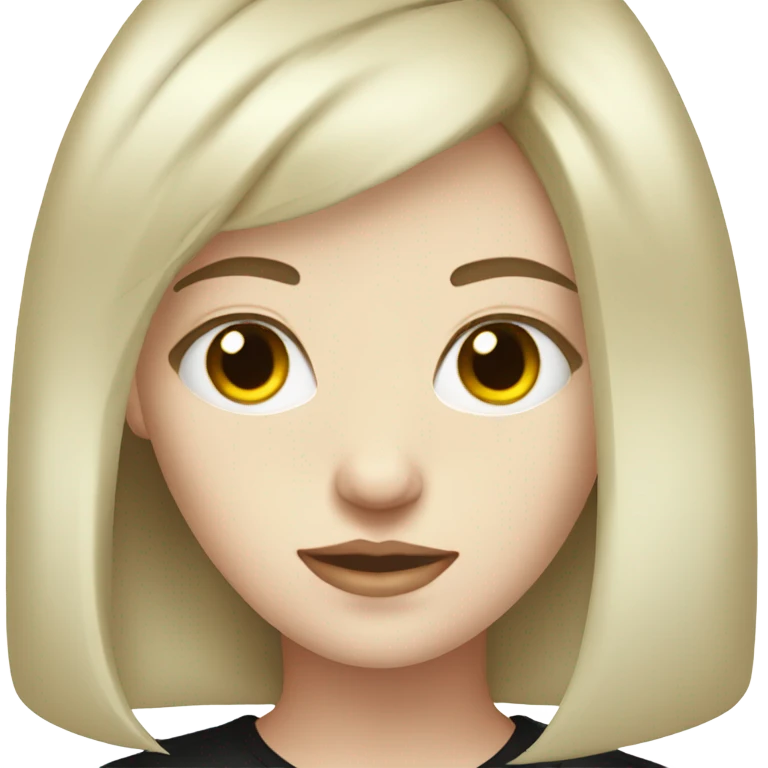pale skin young woman with a black short hair shirt emoji