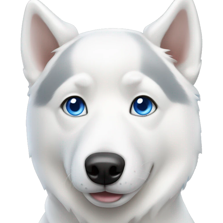 pure white husky with blue eyes emoji