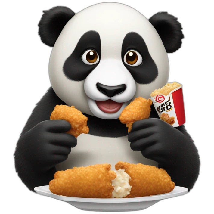 Panda eating kfc emoji