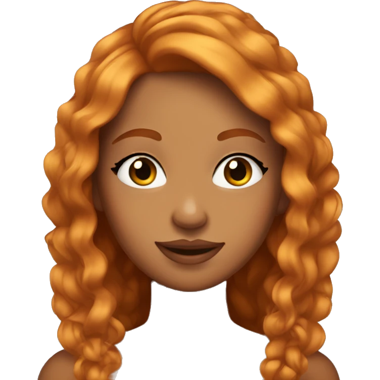 Tanned girl, long eyelashes, ginger hair  emoji