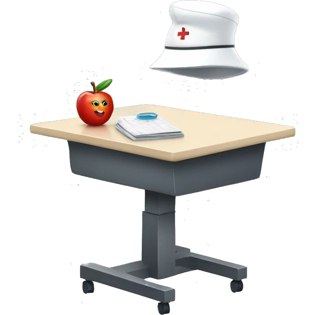  HEALTH ROOM DESK WITH NURSE HAT emoji
