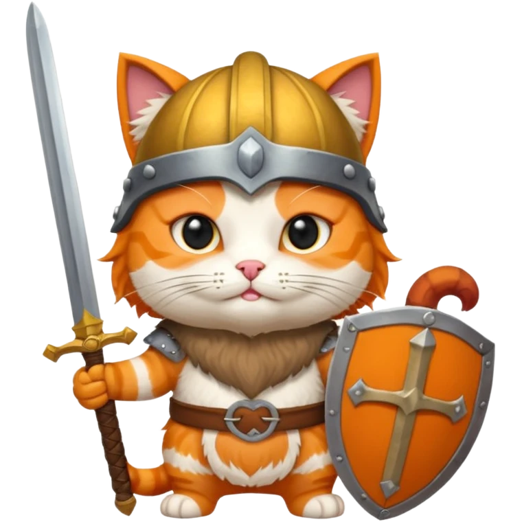 cat with viking helmet and sword emoji