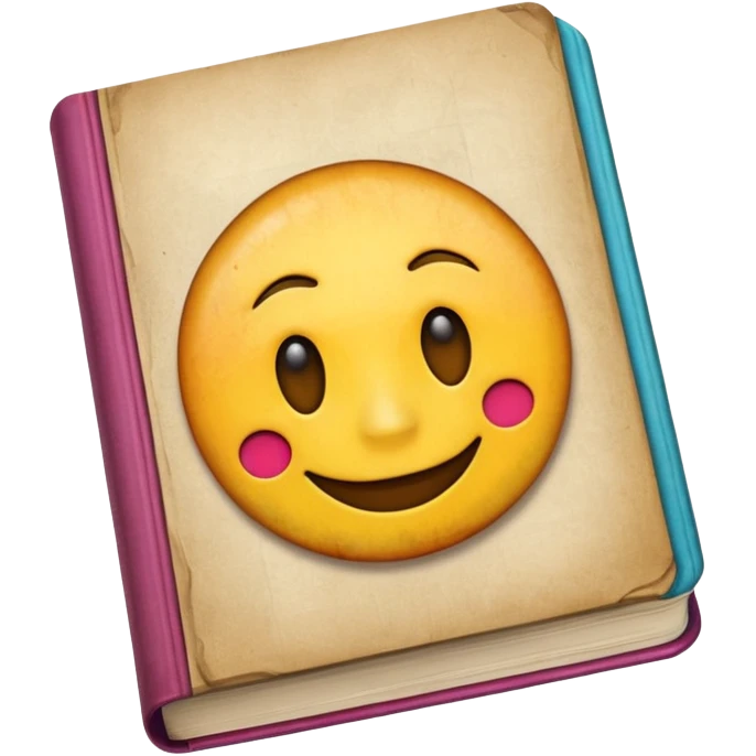 A textbook with the word 'emoji' written on the cover emoji