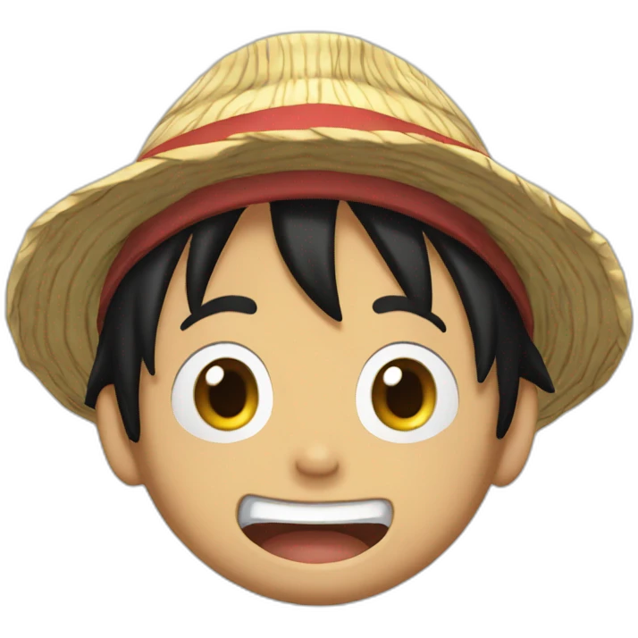 Luffy with heart eyes and a wide opened mouth emoji