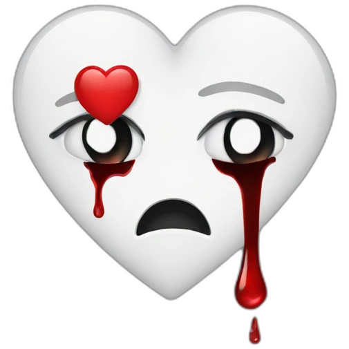Heart bleeding black tears emoji