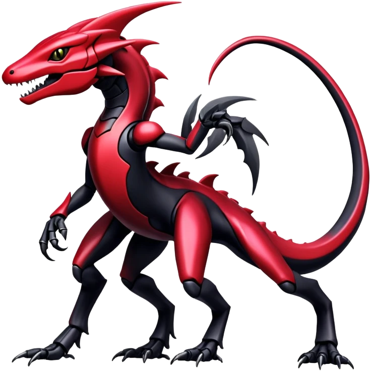 Shiny Gothic Edgy epic Salandit-Genesect-Miraidon-Fakémon-hybrid-creature (full body)  emoji