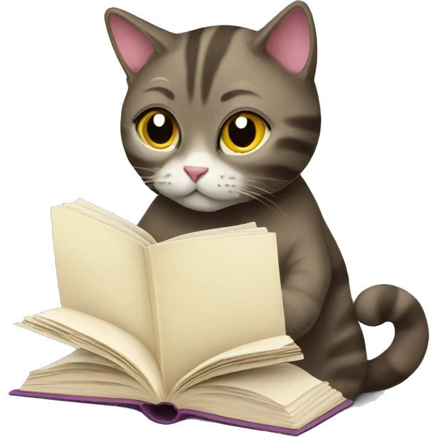 cat reading book emoji
