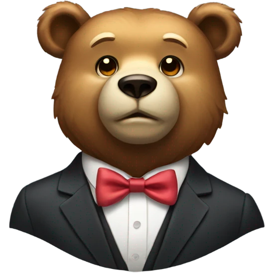 Bear wearing a bow tie emoji