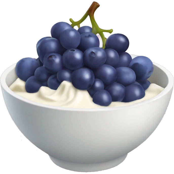 yoghurt bowl with grapes and blueberries emoji