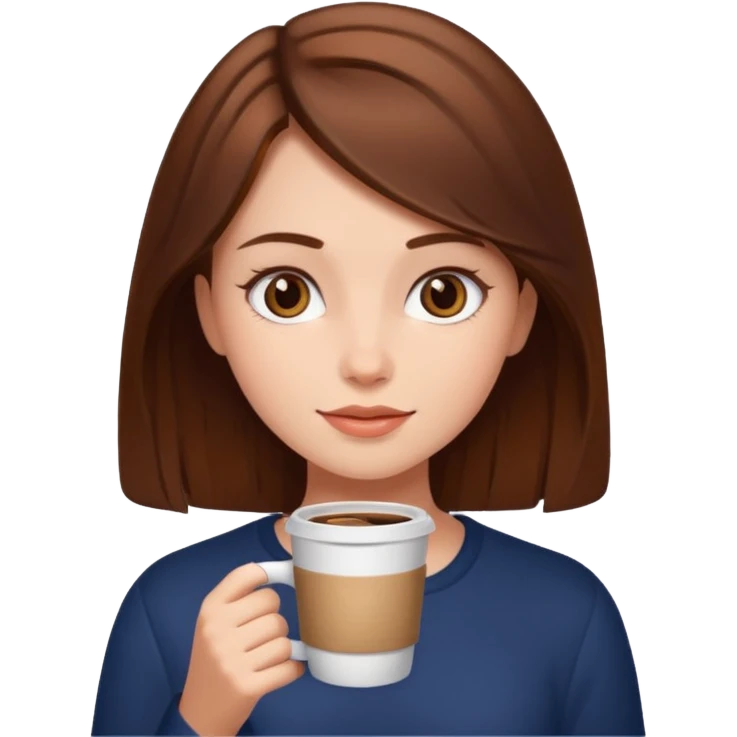 девушка с кофе emoji