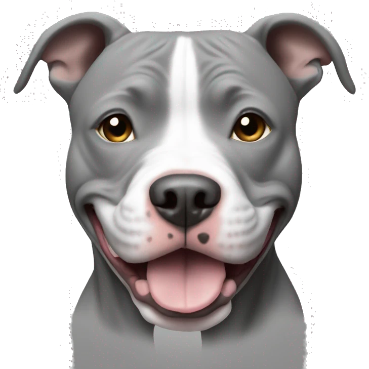 Smiling pitbull solid gray no white emoji