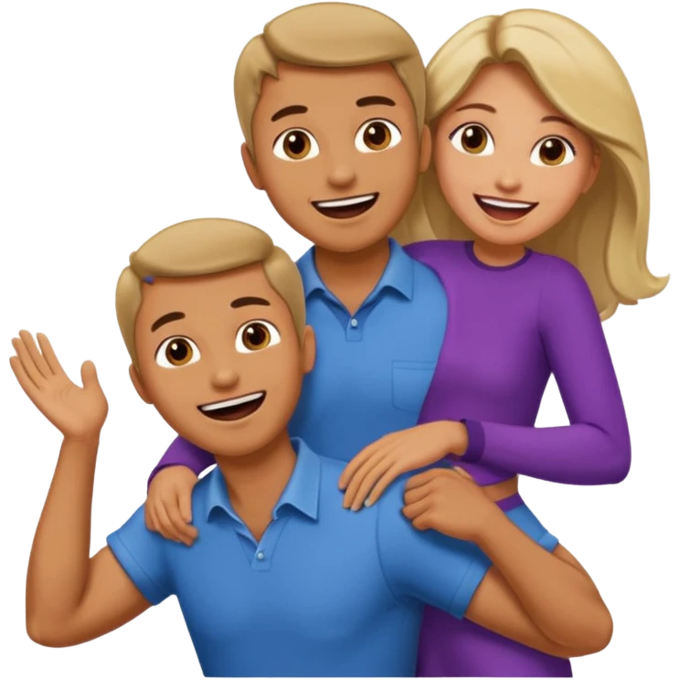 guy holding women up in the air on his waist women has mouth open  emoji