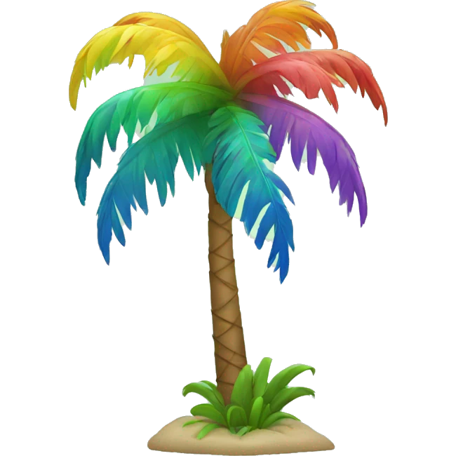 rainbow palm tree emoji