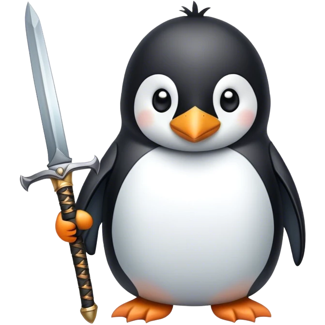 Pinguin with sword emoji