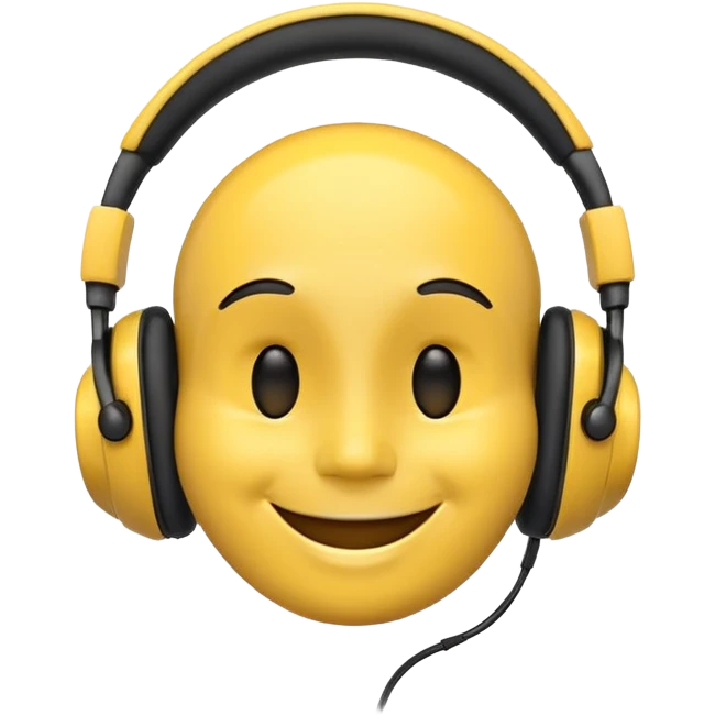 headphones with a smiling face inside emoji