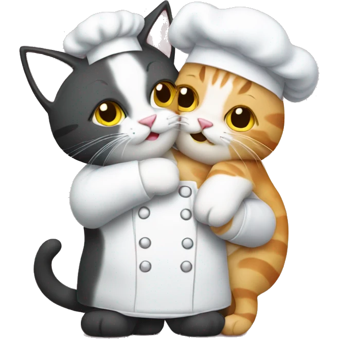 chef cat hugging another cat emoji