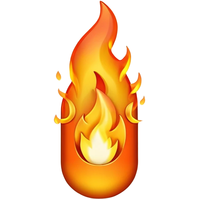 Streak / On Fire Emoji

Glossy 3D emoji of a flaming icon or bullet, glowing orange flames, gold reflections. emoji