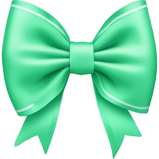 Mint green bow on mint green bow emoji
