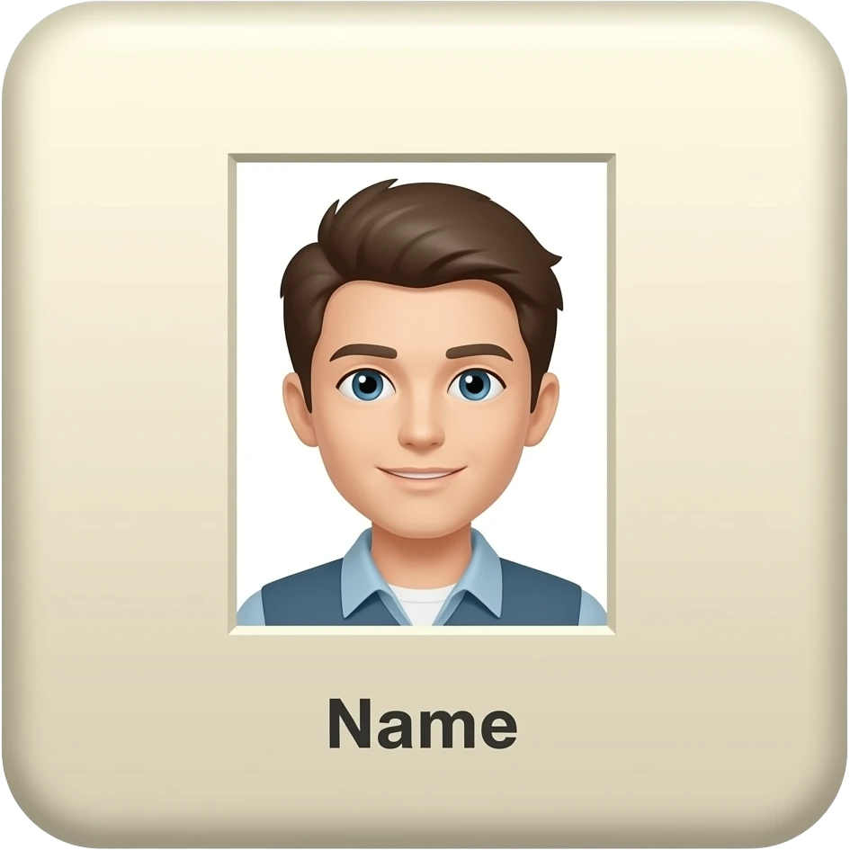 id card name only no photo cream color emoji
