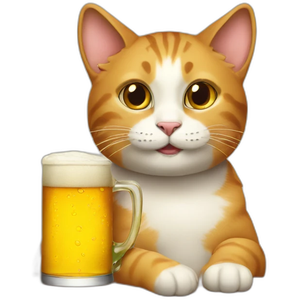 cat drink beer emoji