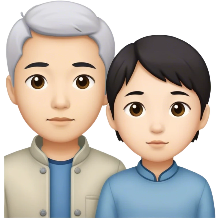 asian boy and his older sister emoji