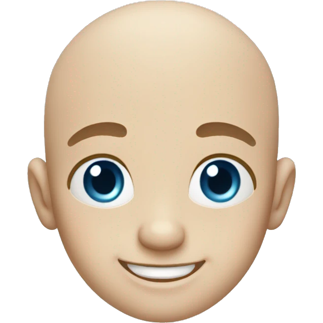 happy bald boy blue-eyed giving thumbs-up emoji