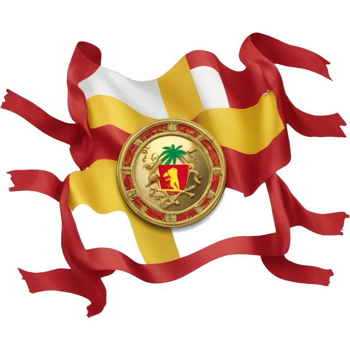 sicily flag gold and red with medusa in the middle emoji