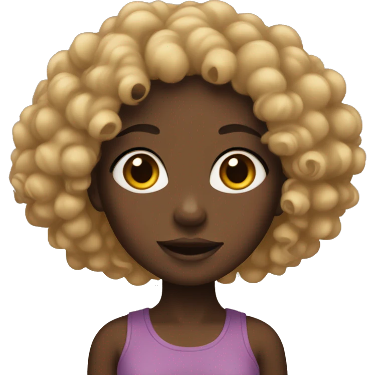 Black girl with curly hair  emoji