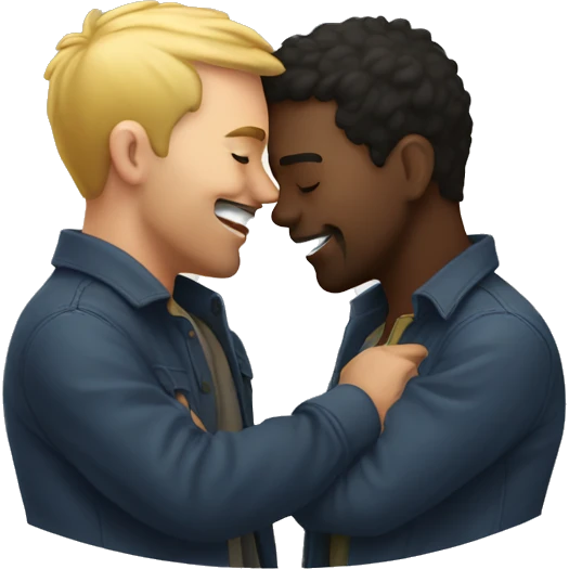 Two guys making out emoji