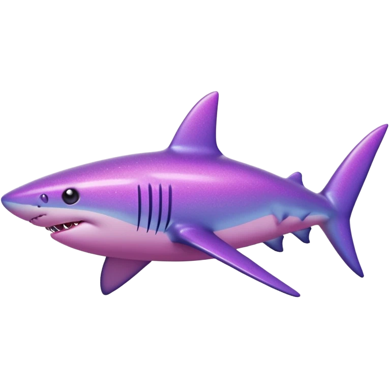 glitter purple and pink shark emoji