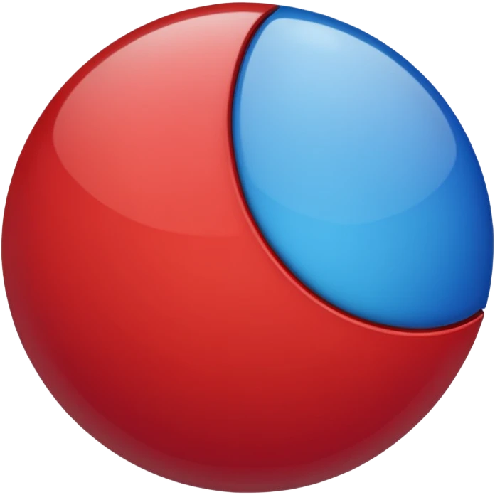 Half red half blue emoji