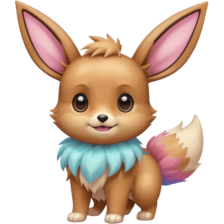 Kawaii Shiny Colorful Pastel Eevee Full Body emoji